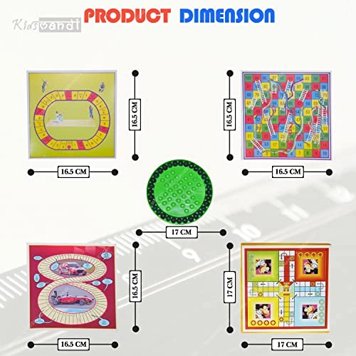 Five in One Fun - Brainvita Ludo Snake and Ladder Racing Cricket