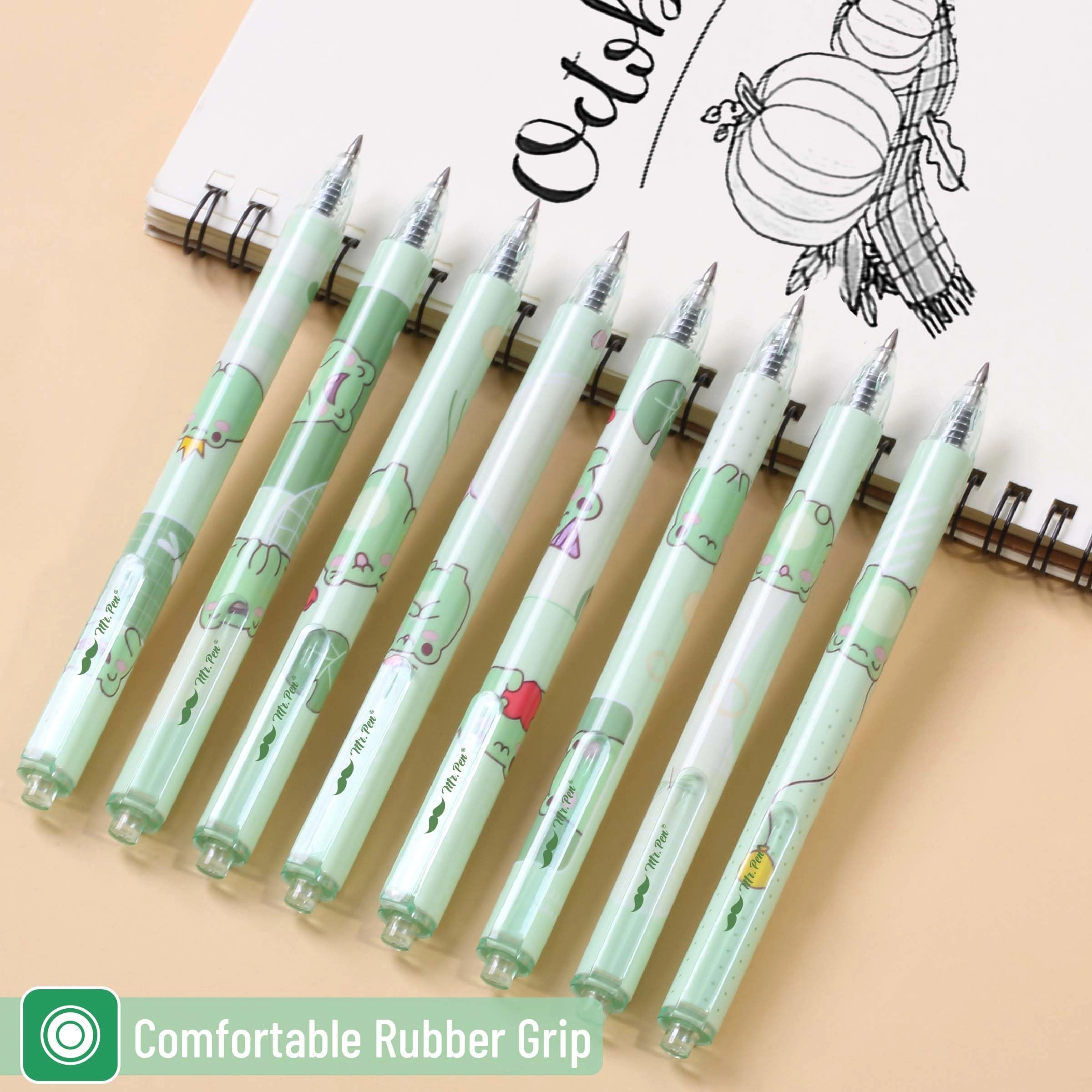 Cartoon Retractable Gel Pens - 6 Pack 0.5 mm