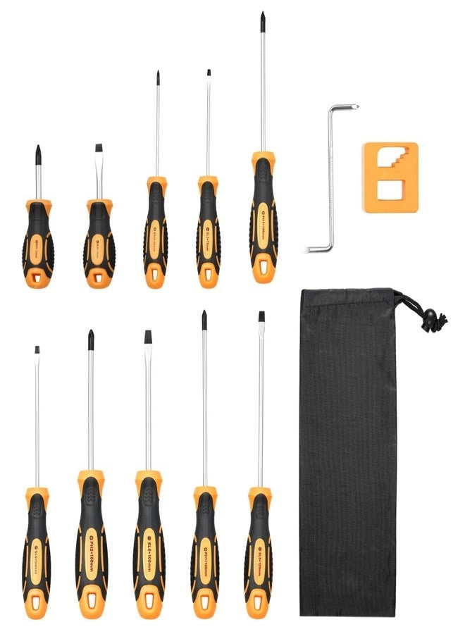 Vevor Magnetic Slotted and Phillips Screwdriver Set (12 Pcs)