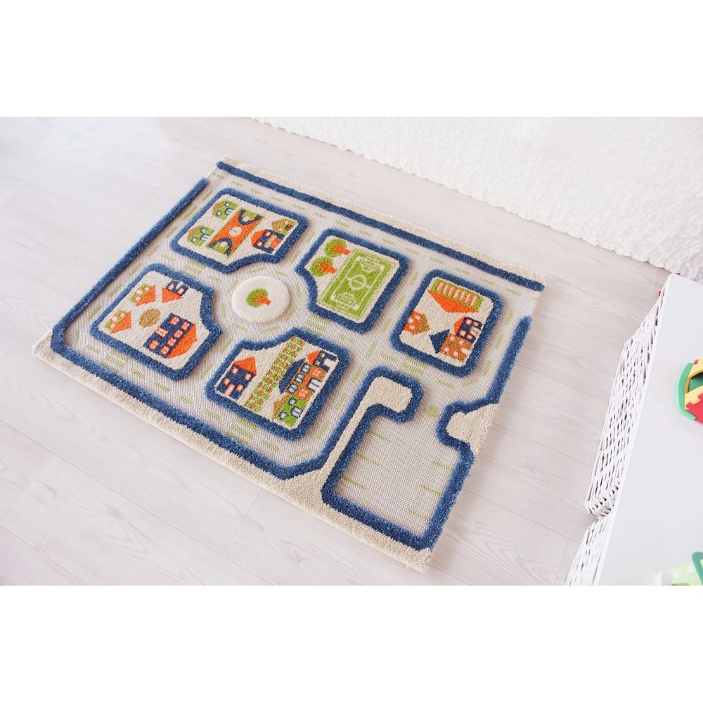 Traffic Design Educational 3D Carpet Playmat - Traffic Blue 12 months