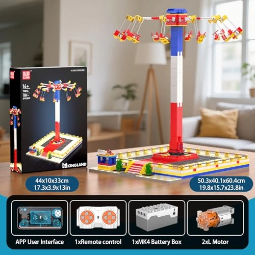 Amusement Park Building Set (11016) - 1581-Piece Motorized Rotating Swing Ride