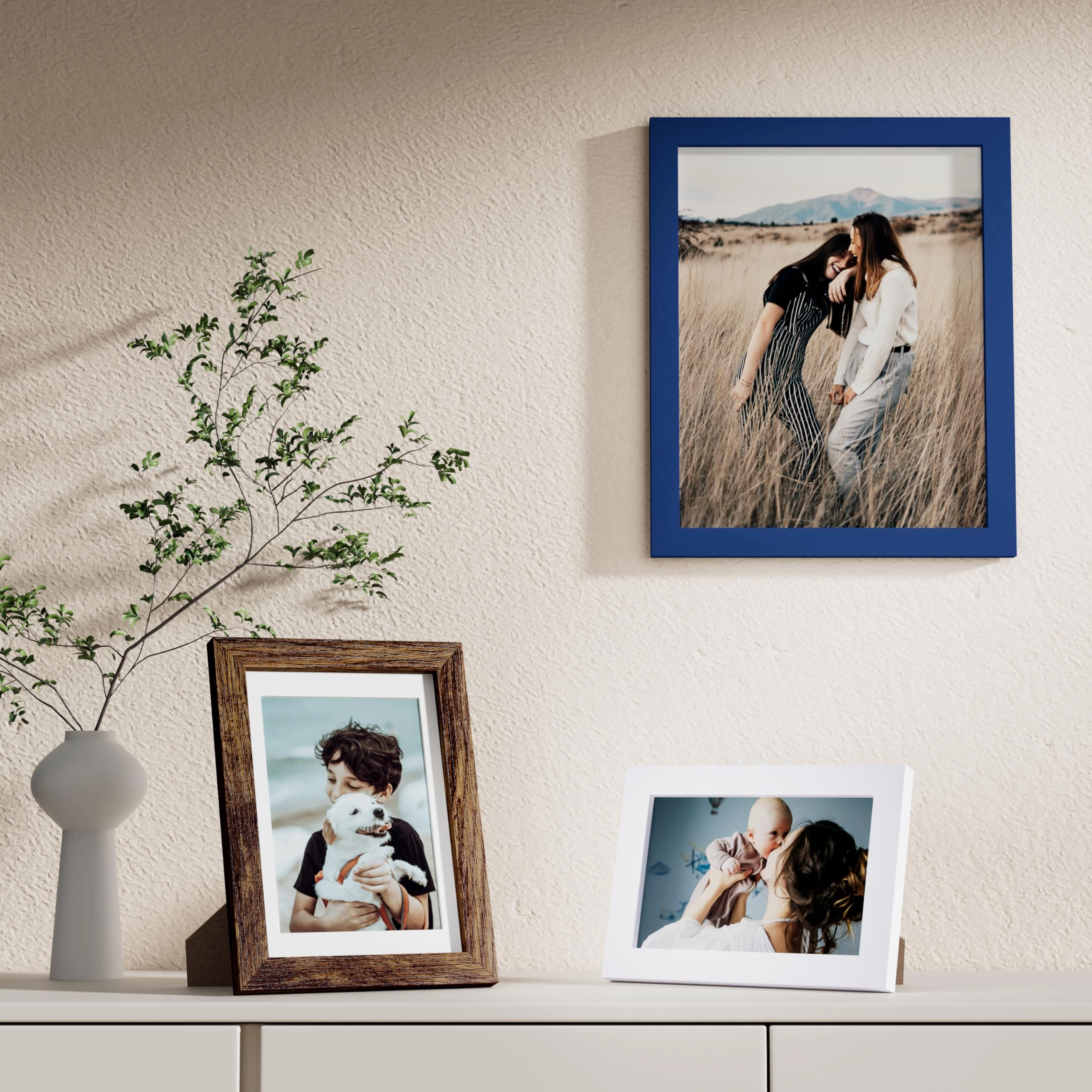 Picture Frames Set - 10 Pack Rustic Grey
