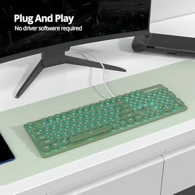 Ergonomic Wireless Rechargeable Bluetooth Keyboard - Wired/Wireless