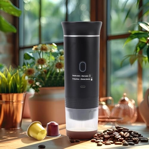 Portable Capsules Coffee Maker - 120mL ground coffee or capsules