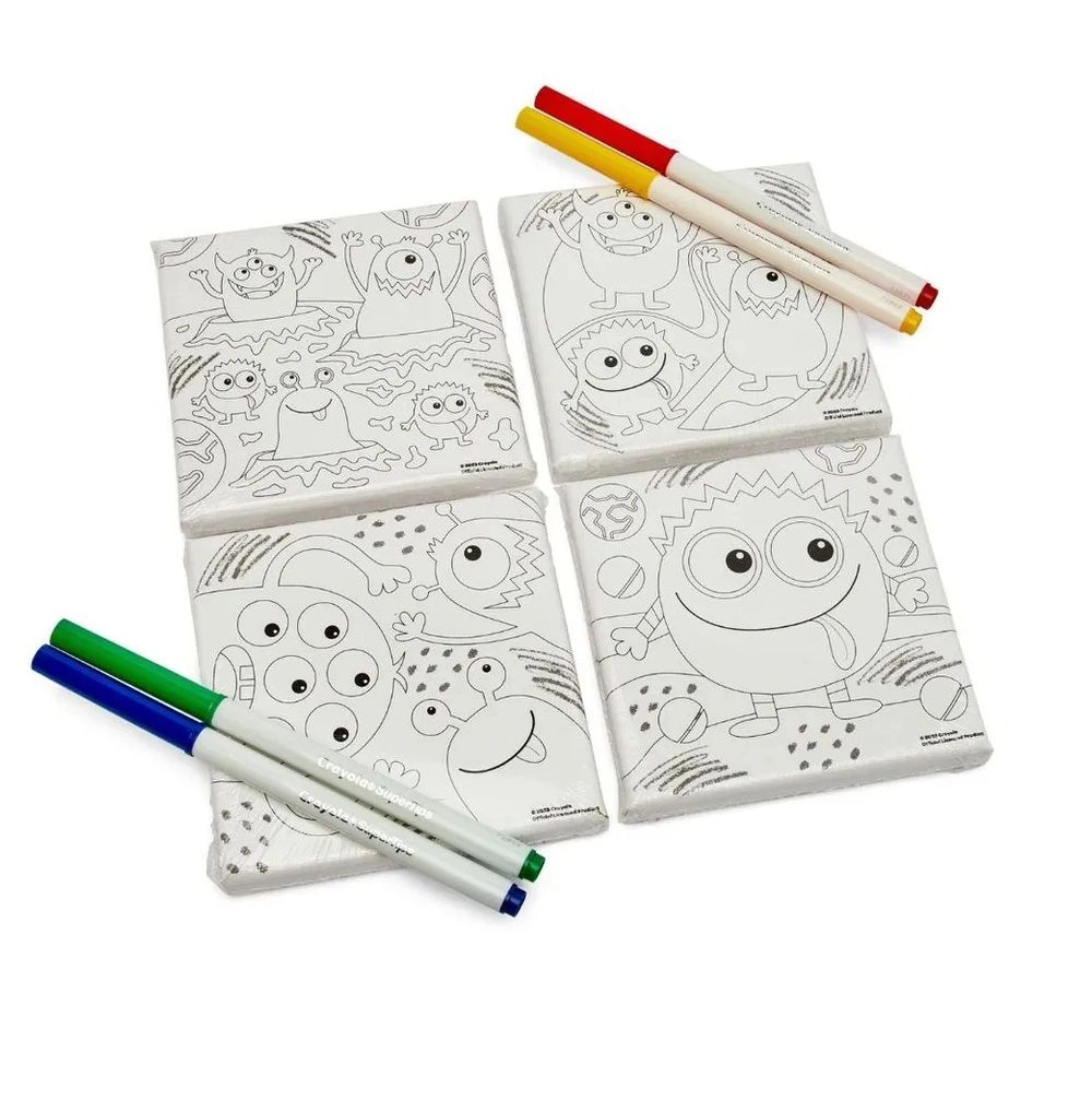 4 Colour in Canvases Art Set - 8 Pieces
