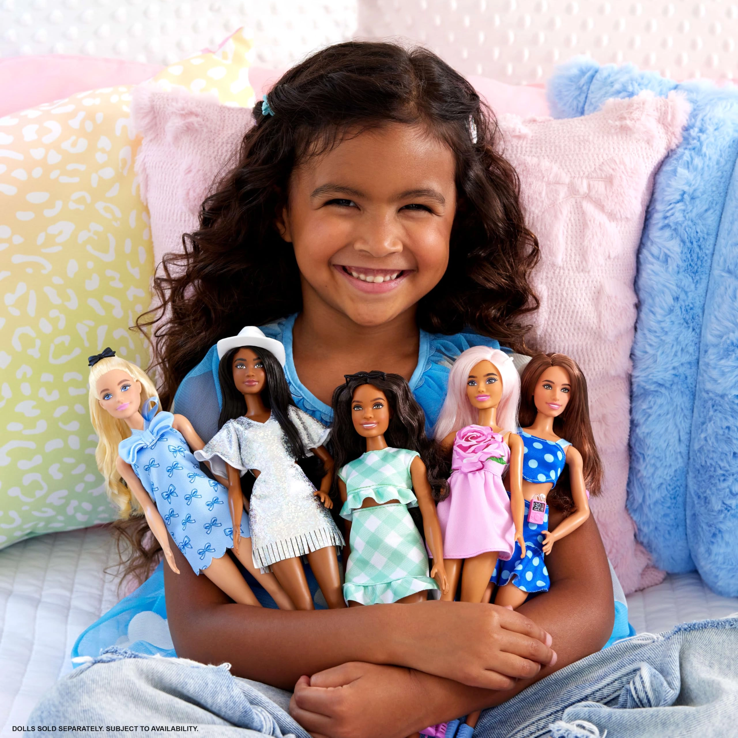 Barbie Fashionistas - #237 Wavy Blonde Ponytail Blue Bow Halter Dress