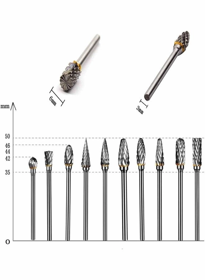 Tungsten Carbide Burr - 10Pieces 3 mm 6mm