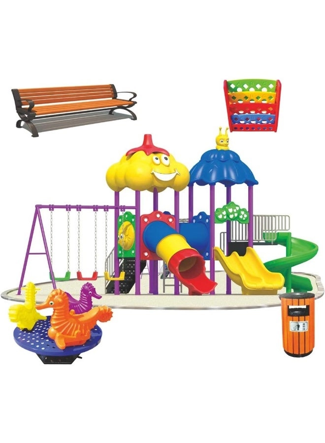 Multi Purpose Kids Outdoor Playing Equipments - 770x320x280cm 2+ Years