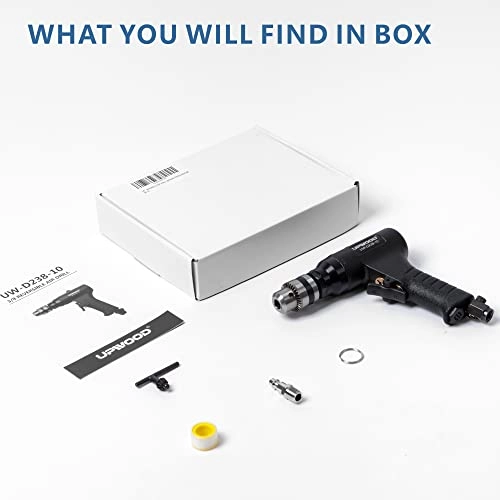 UW-D238-10 - 3/8 Reversible Drill Air Powered 1800 RPM