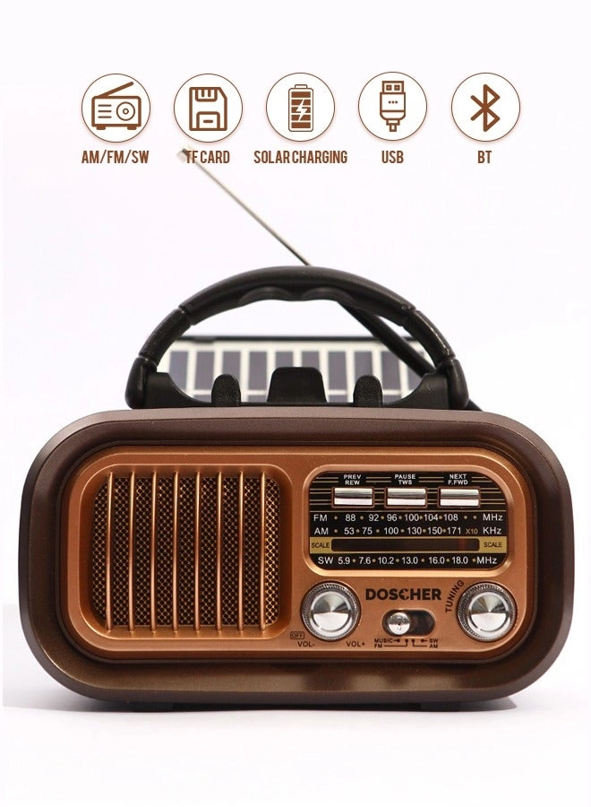 DOSCHER Retro Vintage Radio - Portable
