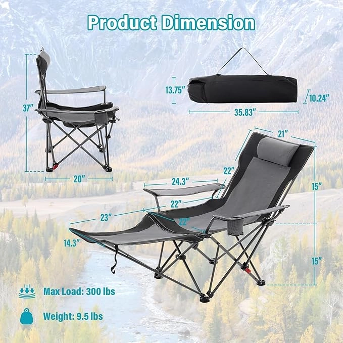 Foldable Camping Chair - 264 pounds