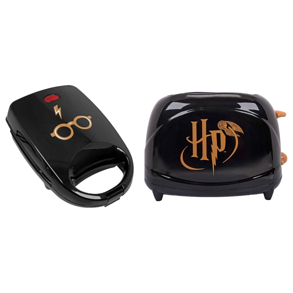 Uncanny Brands Harry Potter Icon Two-Slice Toaster - 2-slice + Harry Potter Single Sandwich Maker - Single