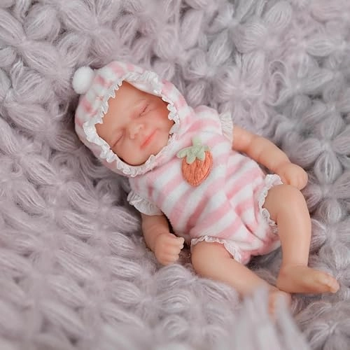 Reborn Baby Doll - 6 Inch Vinyl Closed Eyes Ages 3+