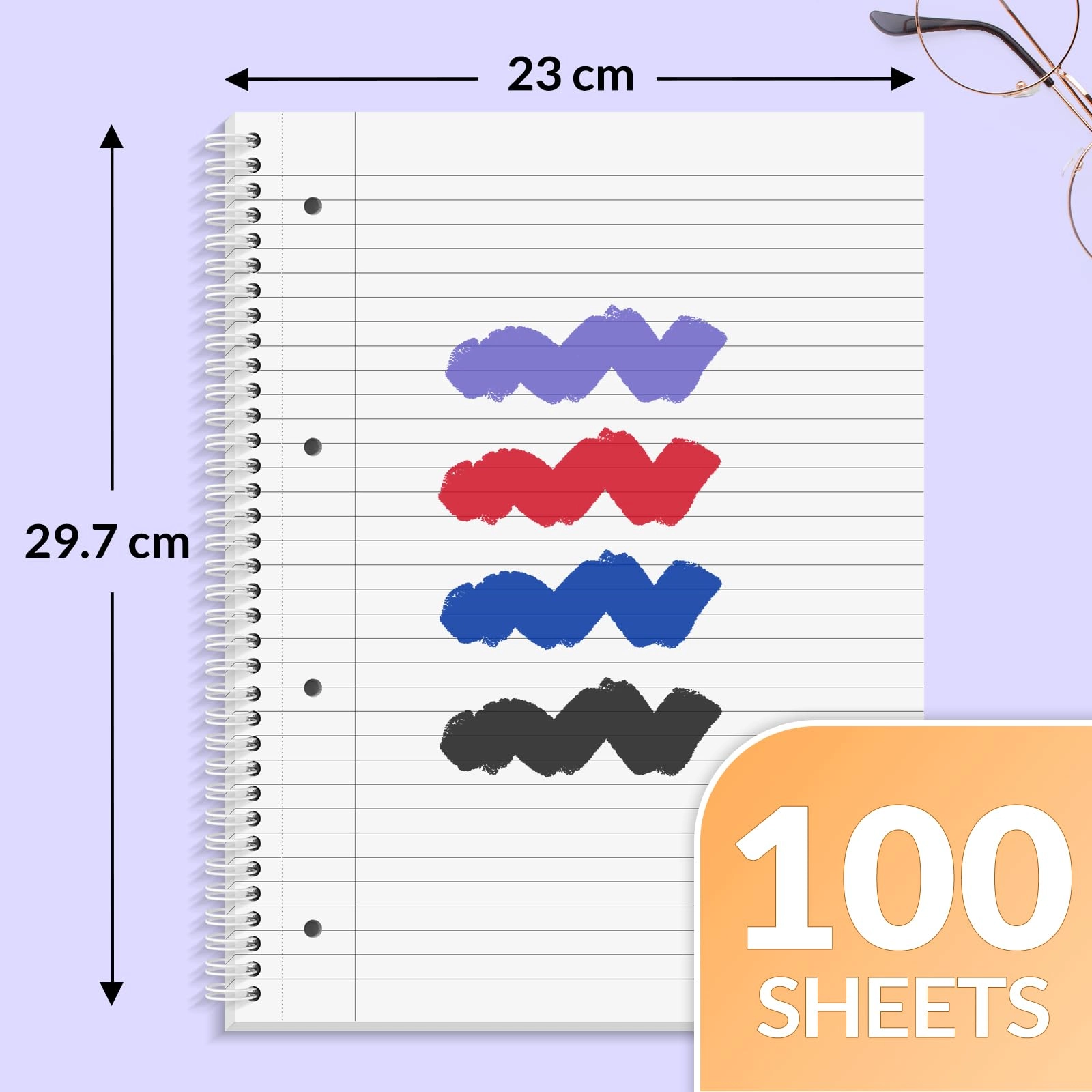 A4 Notebook A4 Spiral - Lined 100 Sheets