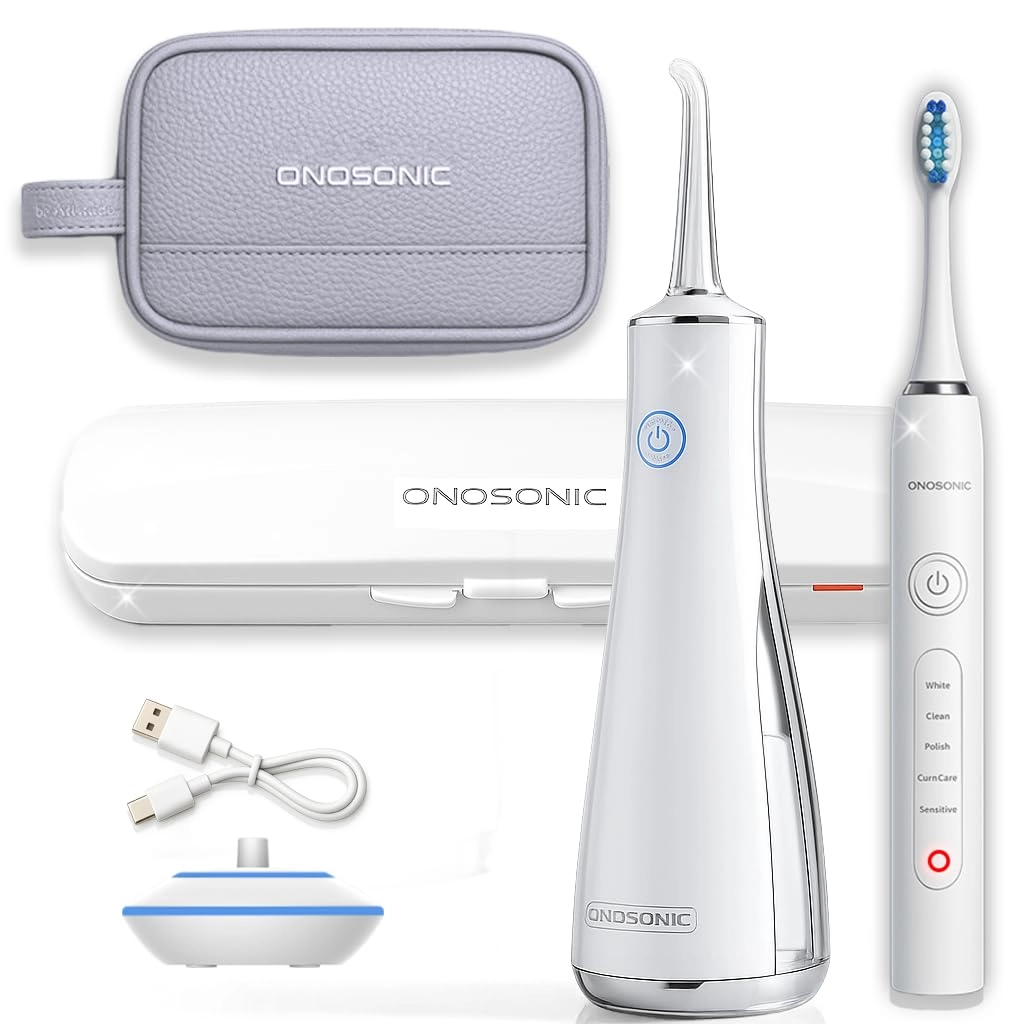 ONOSONIC DX-1 - Electric Toothbrush + DF-1 - Water Flosser + Travel Pouch