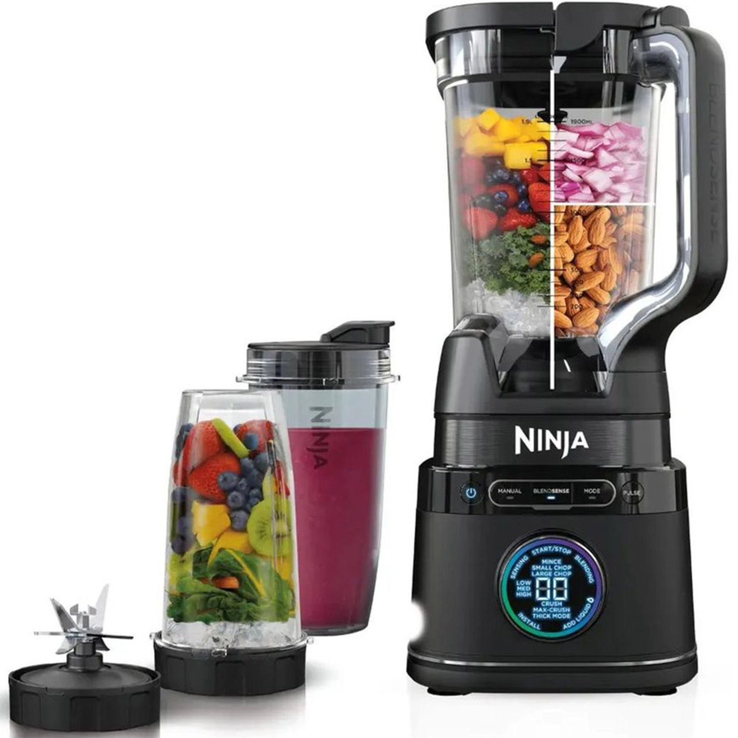 Detect Power Blender Pro - BlendSense Technology 2-in-1 Jug & Single-Serve 15+ Functions