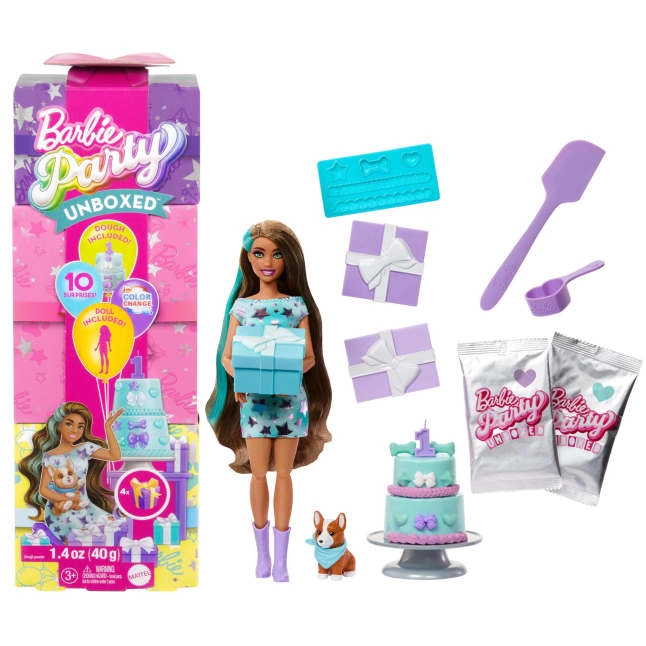Party Unboxed Reveal - Brunette blue hair streaks