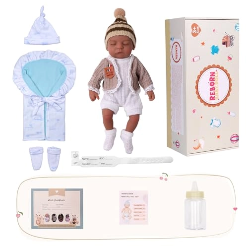 Reborn Baby Doll - 12inch Full Body Silicone Black Ages 3+