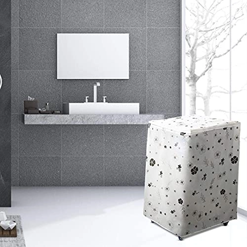 Washing Machine Dust Cover - 58*56*87cm Black Flowers
