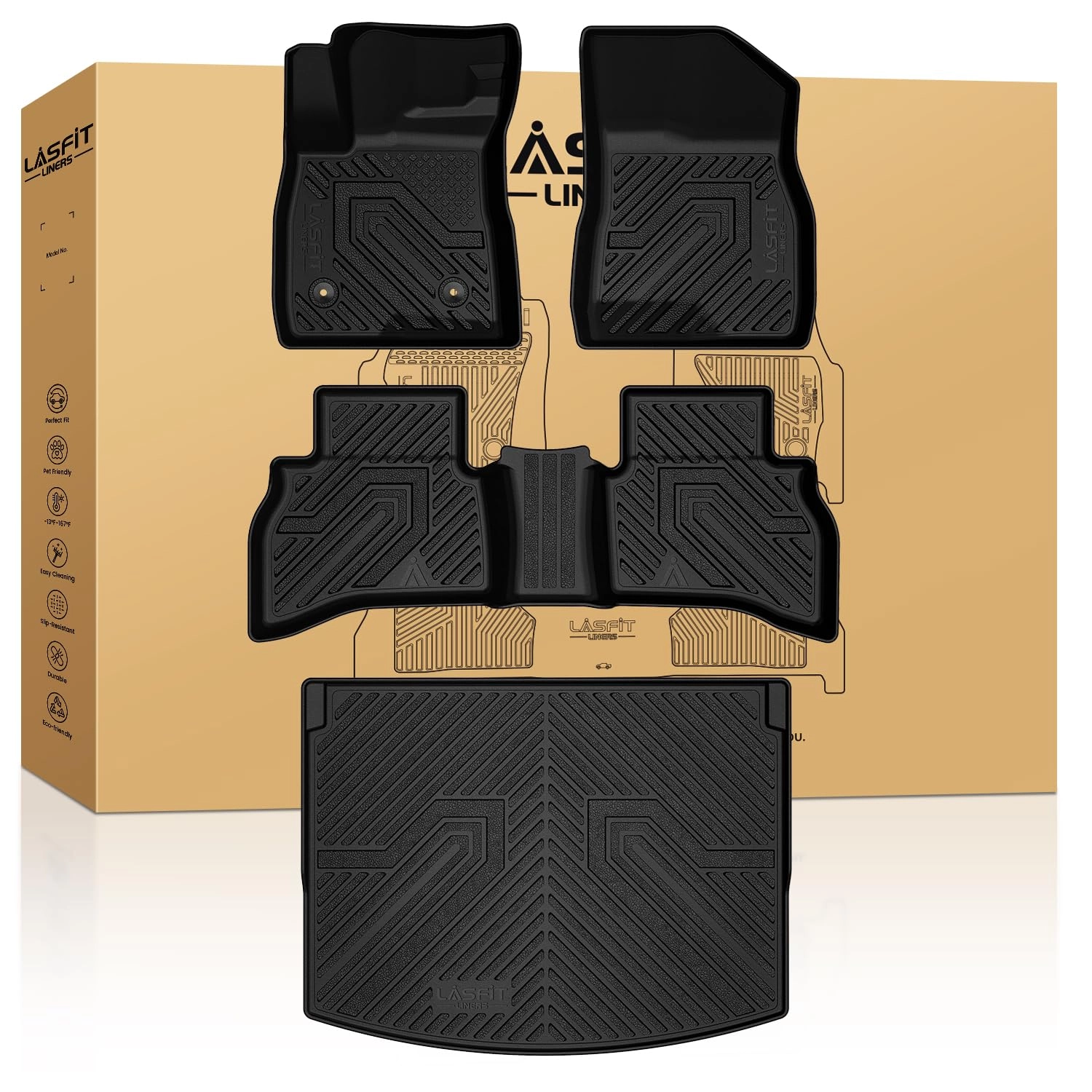 LASFIT Floor Mats & Cargo Liner - Chevrolet Chevy Trailblazer 2021-2026 Upper Deck Position