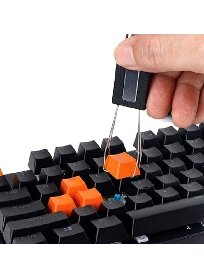 Keycap Puller - Stainless Steel + Keyboard Cleaning Brush - Anti-Static 2 Pcs