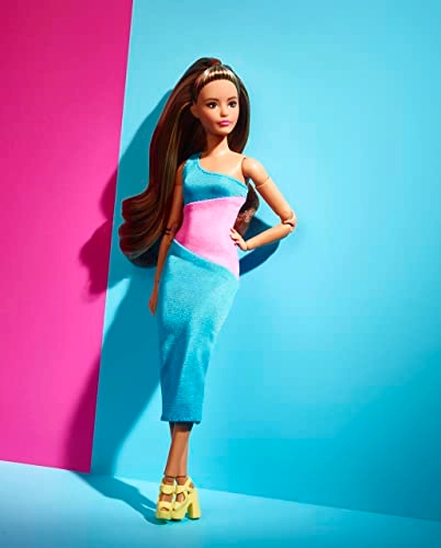 Barbie Looks - Brunette Color Block One-Shoulder Midi Dress Ages 6+