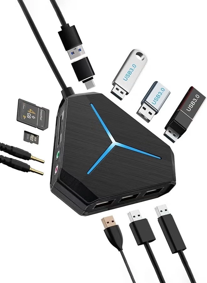 EETU Port USB Hub - USB 3.0/2.0 USB C TF/SD Card Reader