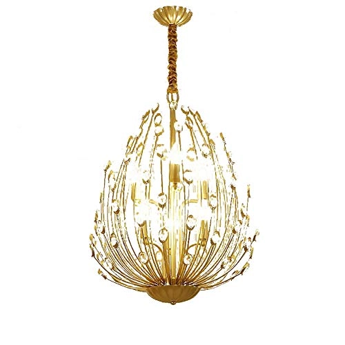 Crystal Chandelier - 6 head Golden E14