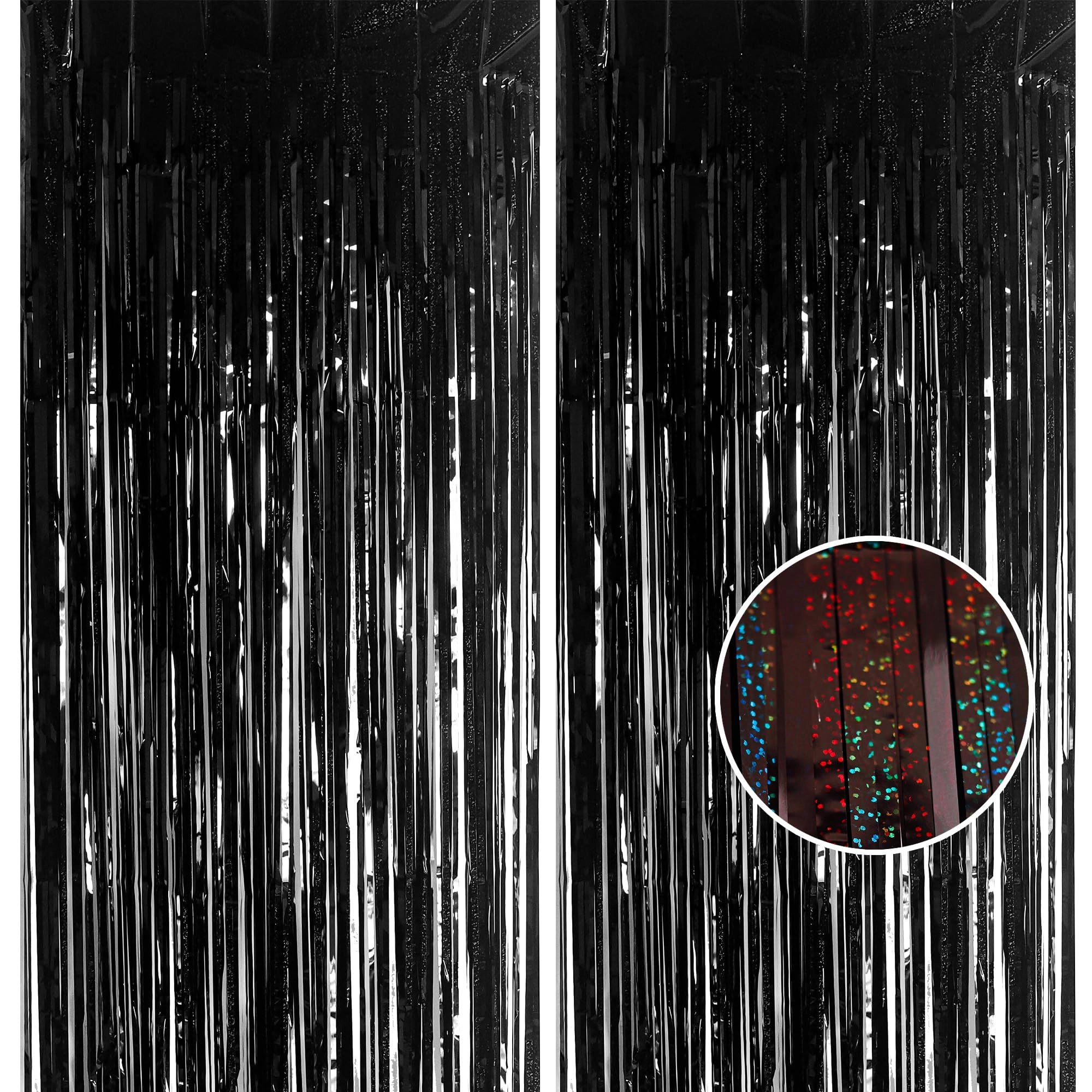 Tinsel Foil Fringe Curtain - 2pcs Birthday, Graduation