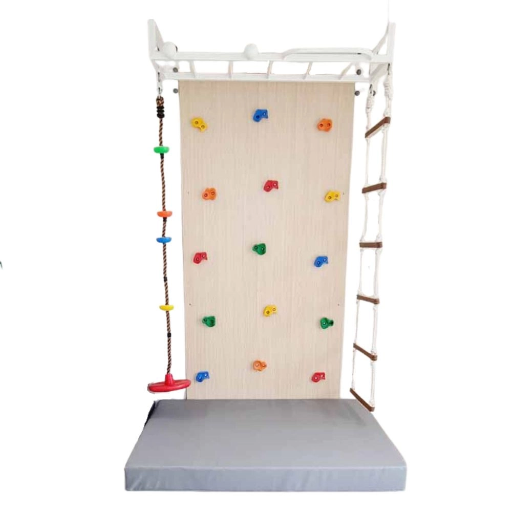 Rock Face Climbing Wall with Monkey Bars - 240 x 120 cm Suitable for 3 to 9 yrs