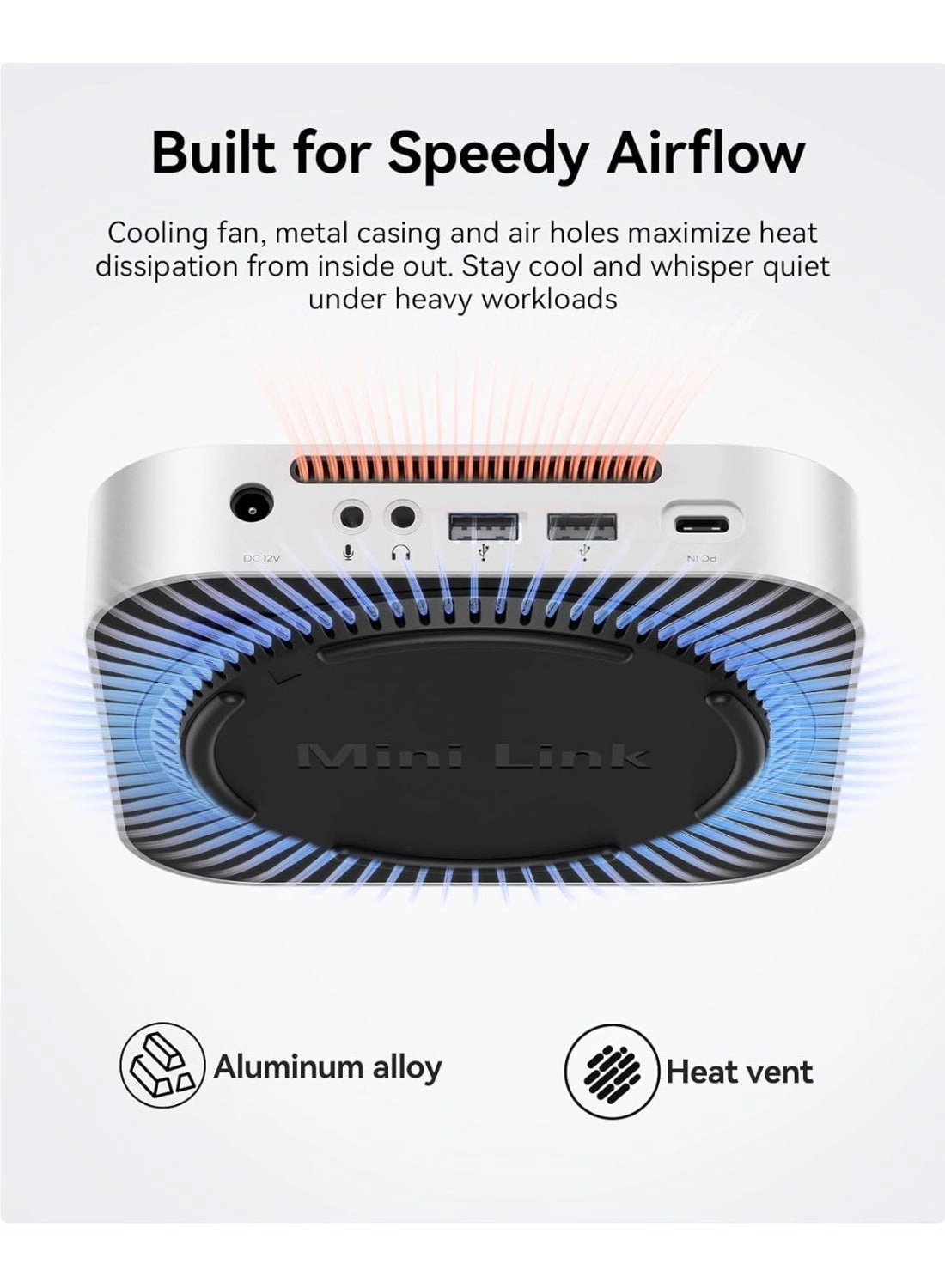 MiniLink - Mac mini M4 Aluminium USB C Hub SSD Housing for M.2 NVMe/SATA