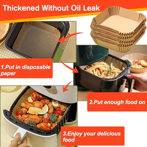 Mini Air Fryer Liners - Wood Pulp 125 piece(s)