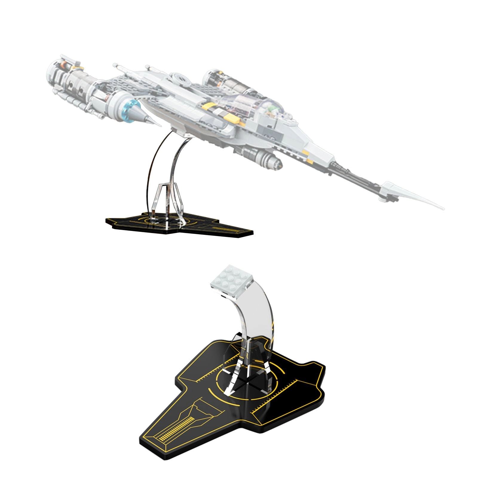 Vaodest Acrylic Display Stand for Lego Star Wars 75325 The Mandalorian's N-1 Starfighter Set - 5 MM Transparent Clear