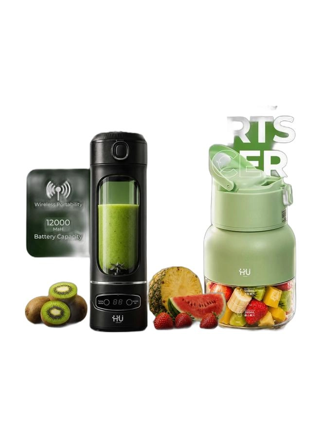 H U Portable Juicer Cup - 600ml + Portable USB Juicer Blender - 500ml 50W