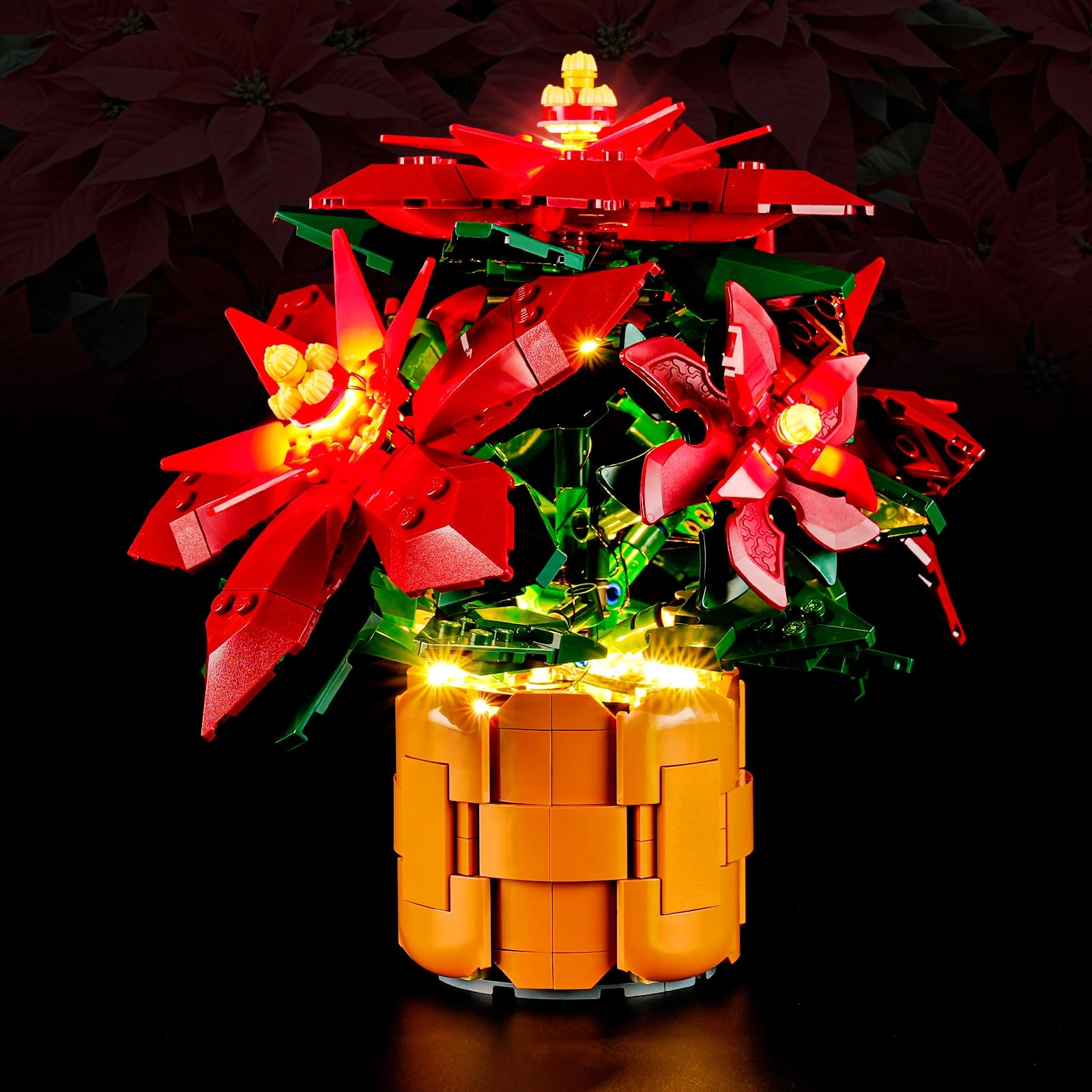 BOOZUU Light Kit for LEGO Icons Poinsettia 10370 - Lights Only