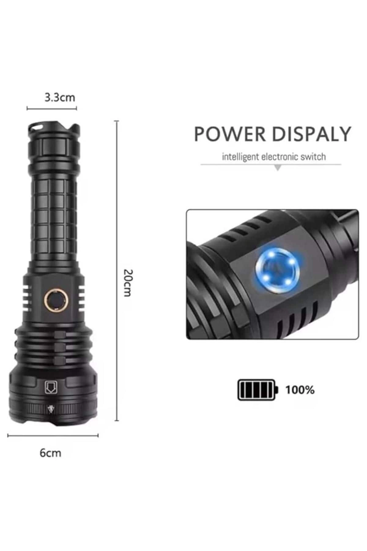 Super Bright Flashlight - USB Rechargeable Zoomable Tactical