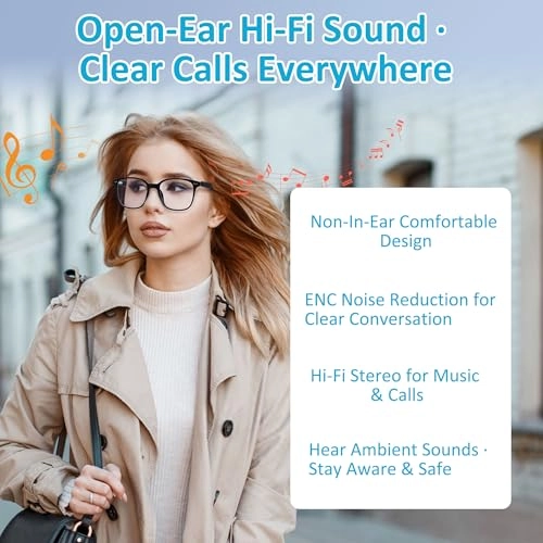 AI Smart Glasses - Bluetooth 5.4 Real-Time Translation Anti-Blue Light Lenses