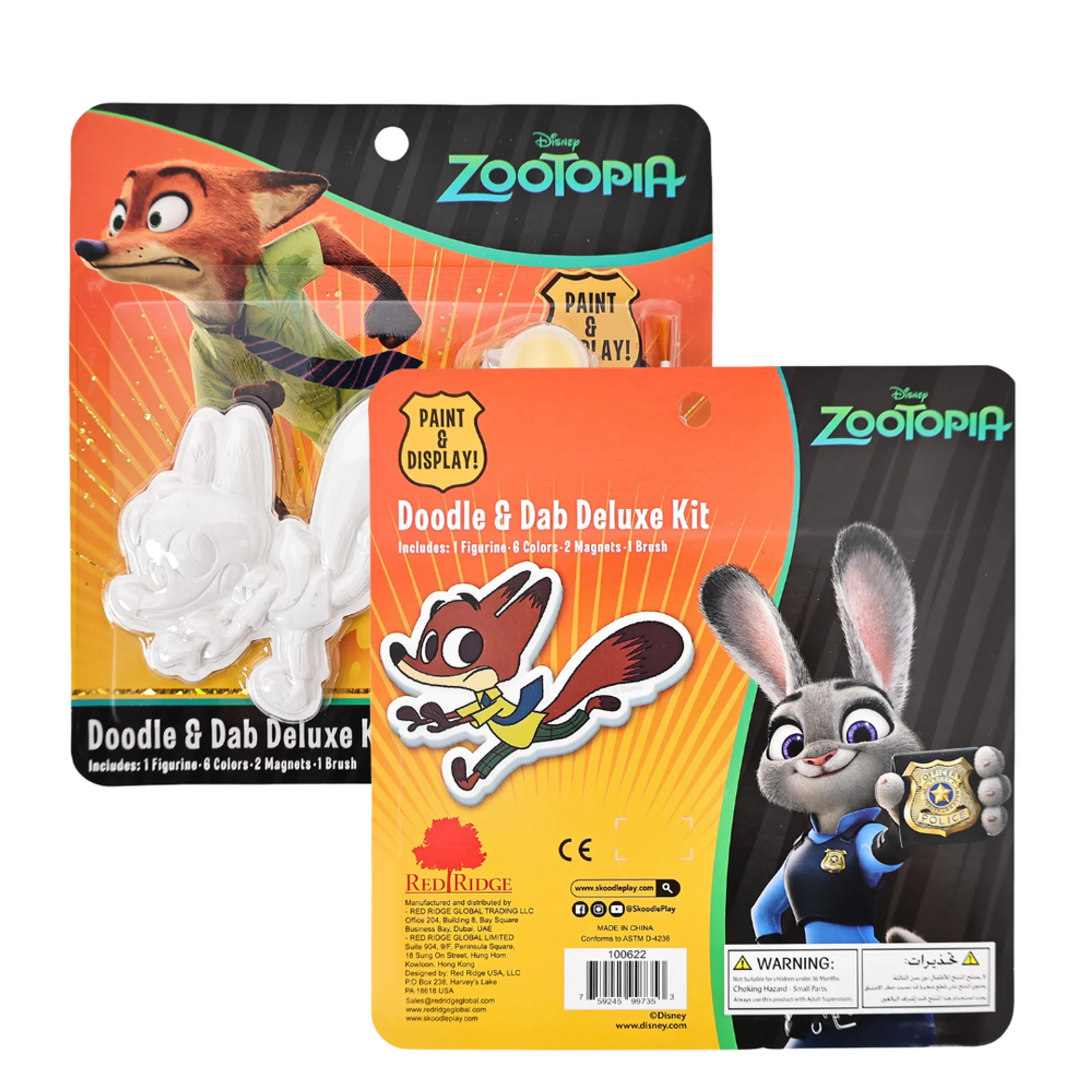 Zootopia Paint Your Own Nick Figurine Kit - 1 Nick Hopps figure 6 paint colors 1 brush 2 magnets