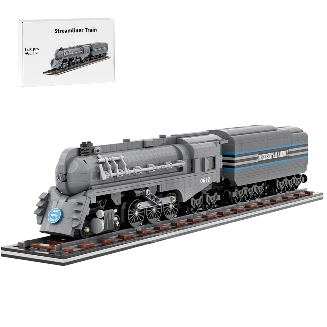 Thinkizen Streamliner Steam Train - 1201 pieces rail base