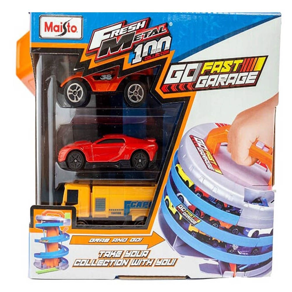 Maisto Go Fast Garage + Vehicle - 4 pcs