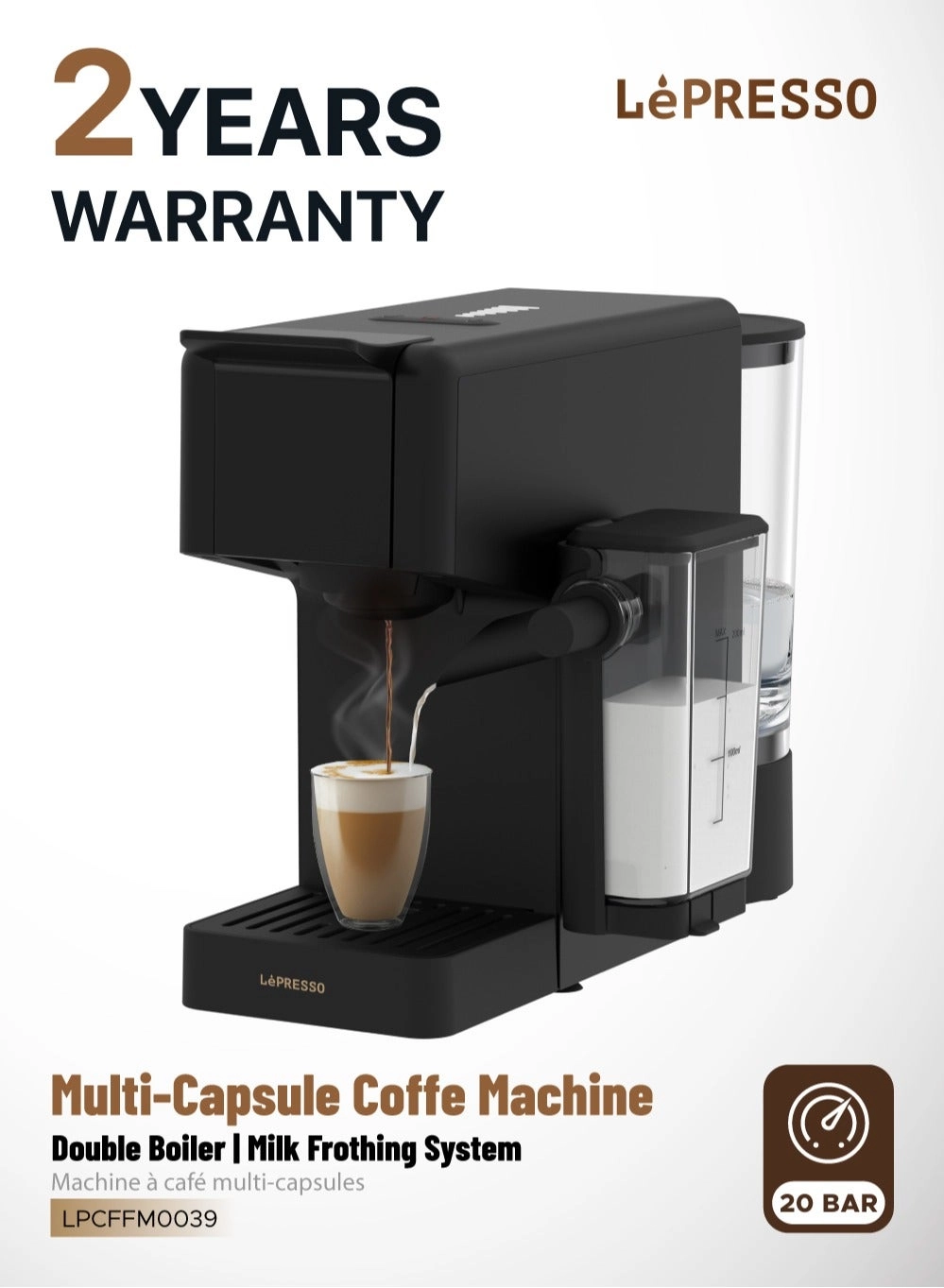 Crema Pro - Double Boiler Multi-Capsule Auto Shutoff LPCFFM0039