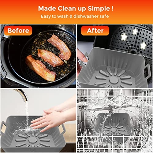 Silicone Liners Square - 8 Inch Reusable Heat Resistant