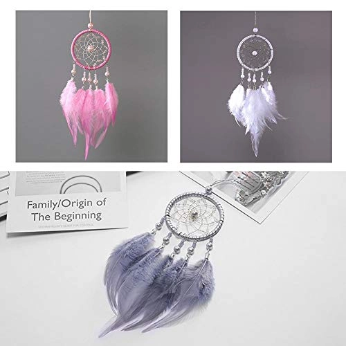 Dreamcatcher - woolen yarn, iron hoops, wood beads, feathers