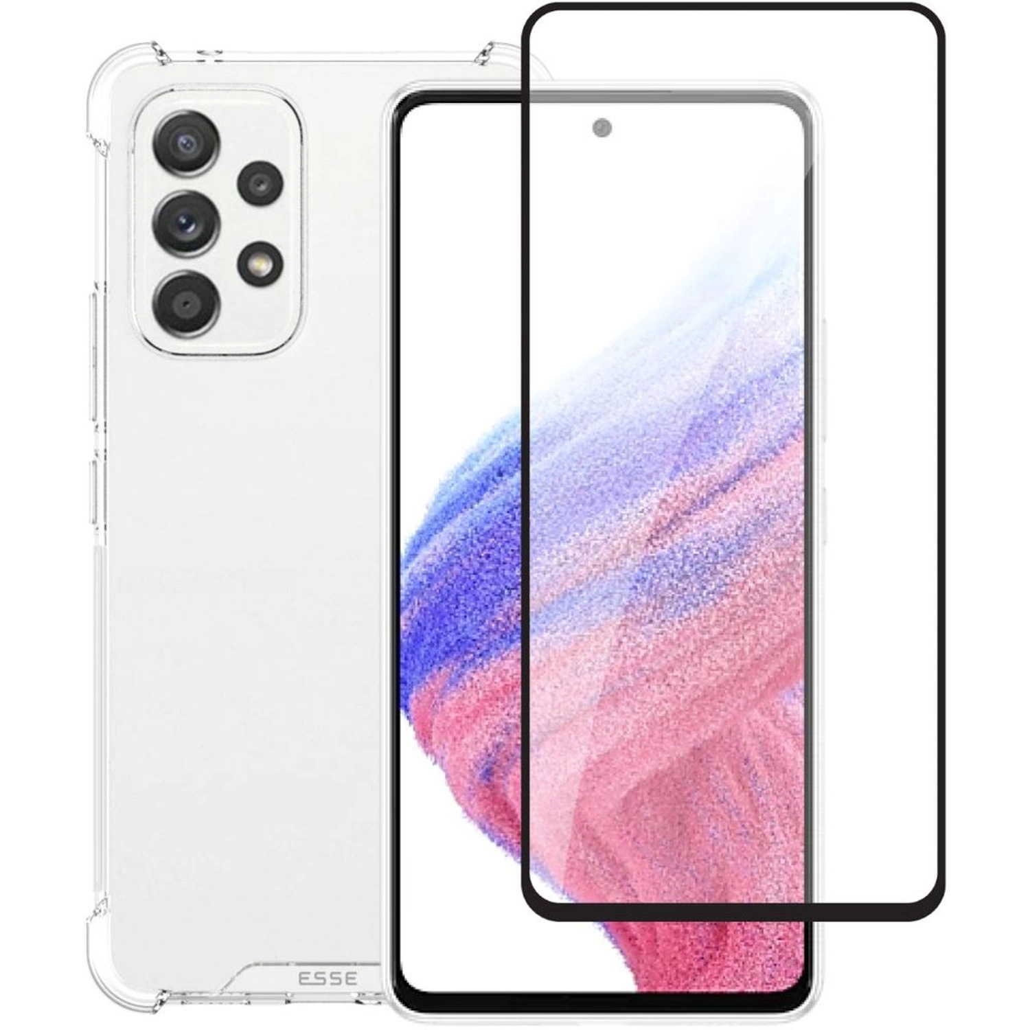 Hyphen Esse Case - Tempered Glass Case Screen Protector for Samsung Galaxy A53