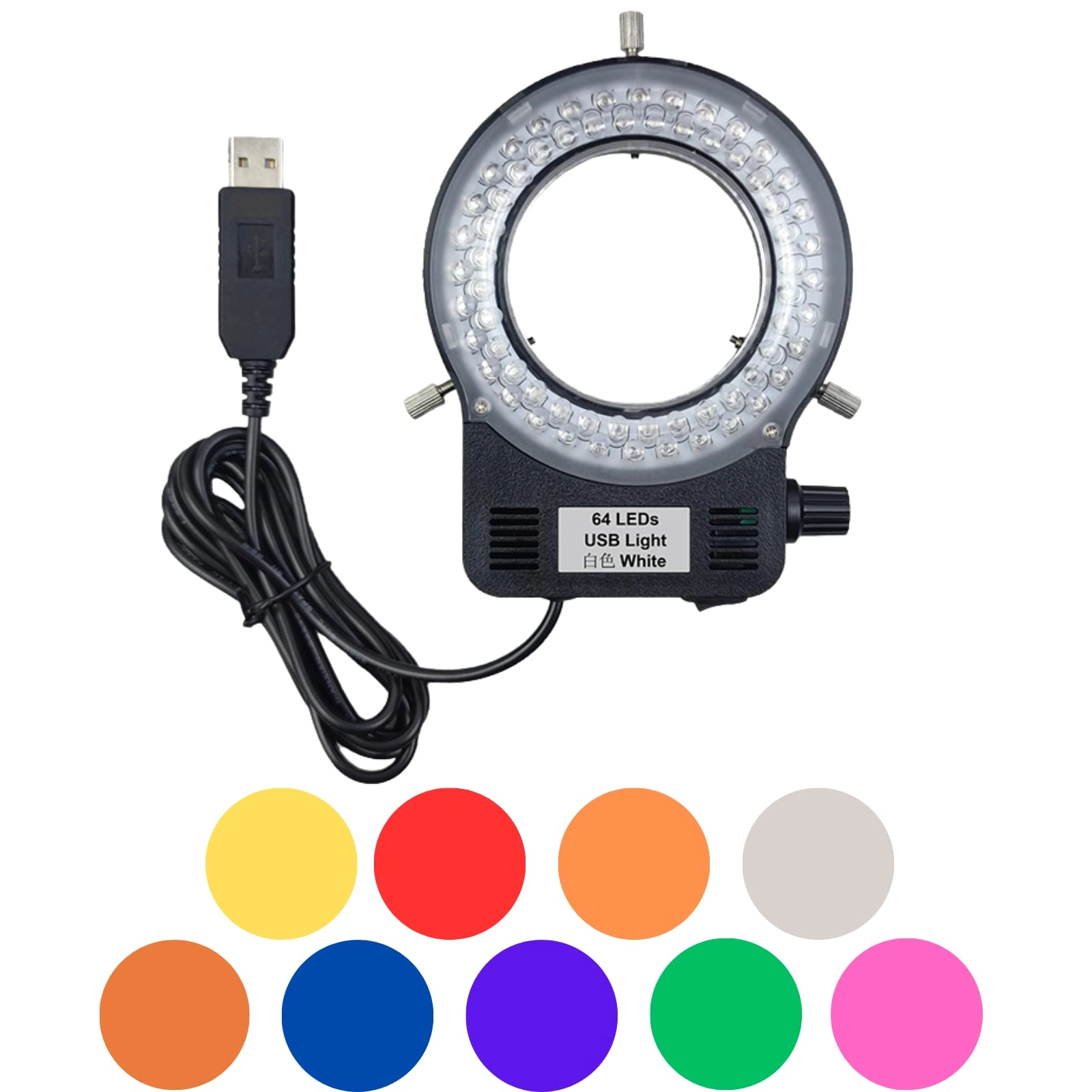 Gringoo 64 LED Ring Light - 65mm 95mm