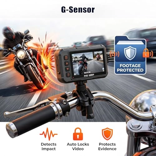 GPS Waterproof Motorcycle Dash Camera - 1080P
