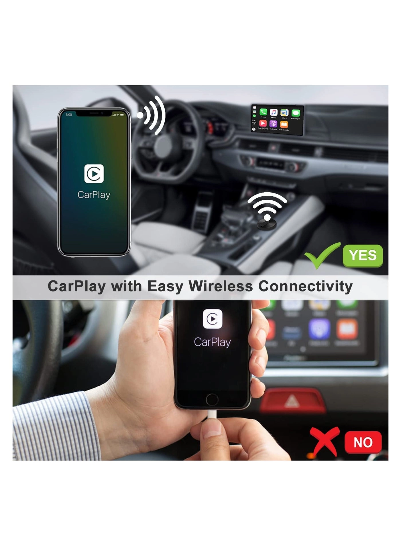 Wired CarPlay Adapter - Bluetooth 5.0 iPhone iOS 10+