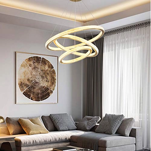 Crystal Chandelier - Golden white light