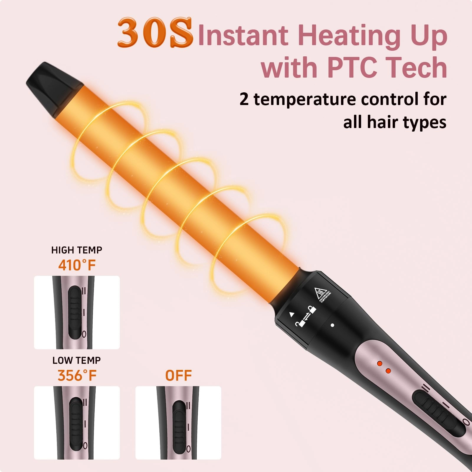 Curling Iron Wand - 0.35" & 1"