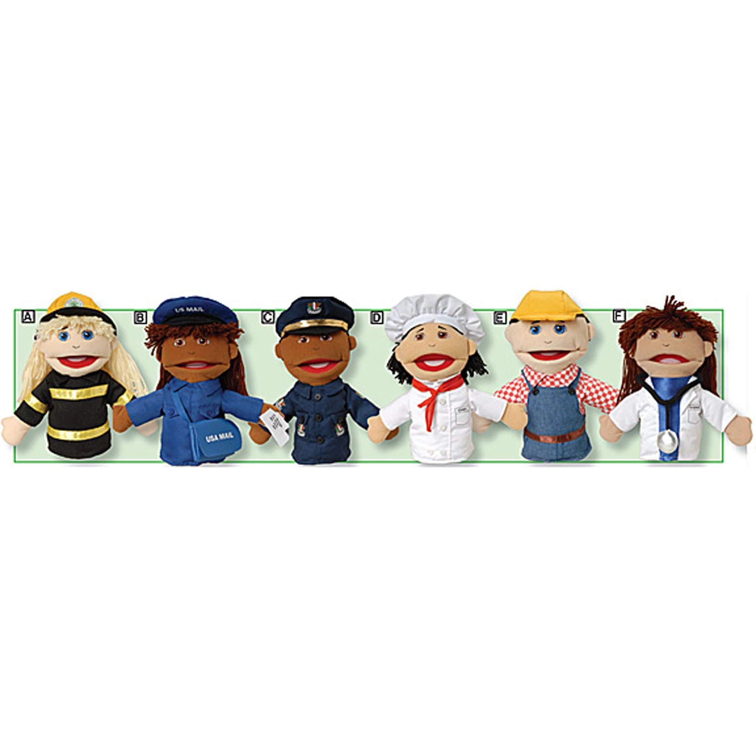 Marvel Education Company Multi-Ethnic Career Puppets - Set of 6
